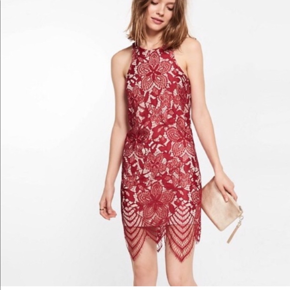 Red lace Express dress